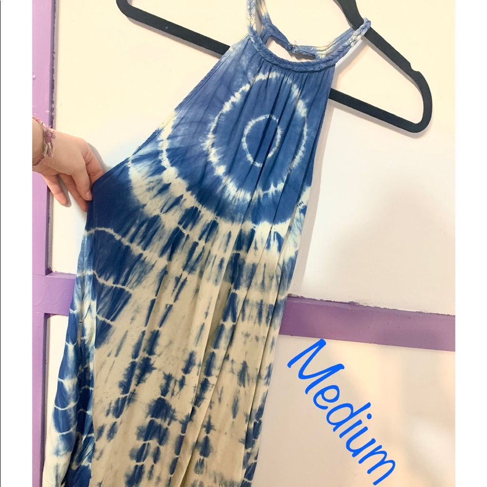 Tie Dye Halter Style Comfort Dress, skater dress